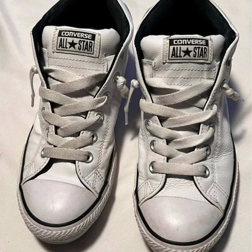 Converse All Star White Leather Sneakers - Picture 2 of 5
